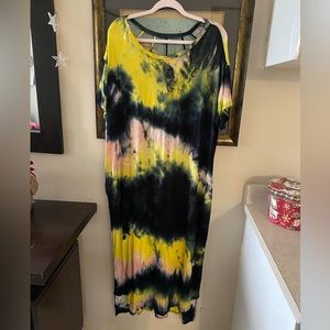 CY Fashion Tie Dye Maxi Dress with pockets